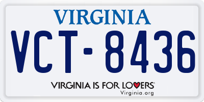 VA license plate VCT8436
