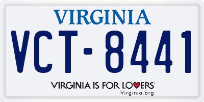 VA license plate VCT8441