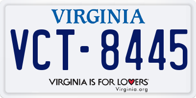 VA license plate VCT8445