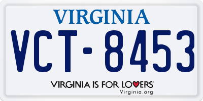VA license plate VCT8453