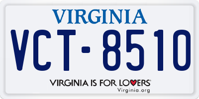 VA license plate VCT8510