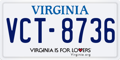 VA license plate VCT8736