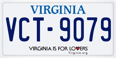 VA license plate VCT9079