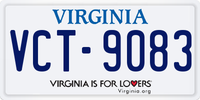 VA license plate VCT9083