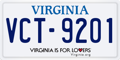 VA license plate VCT9201