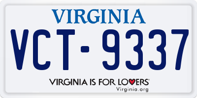 VA license plate VCT9337