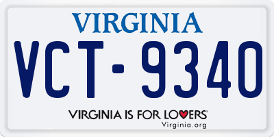 VA license plate VCT9340