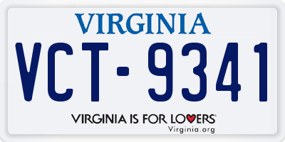 VA license plate VCT9341