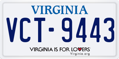 VA license plate VCT9443