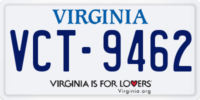 VA license plate VCT9462