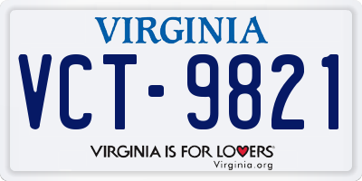 VA license plate VCT9821
