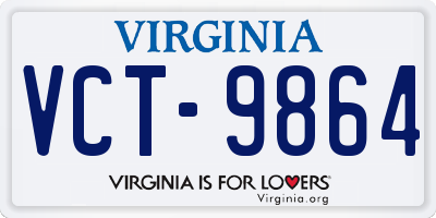 VA license plate VCT9864