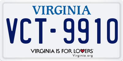 VA license plate VCT9910