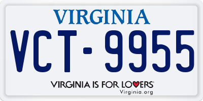 VA license plate VCT9955