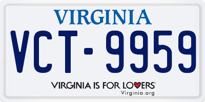 VA license plate VCT9959