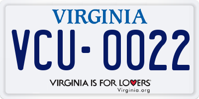 VA license plate VCU0022