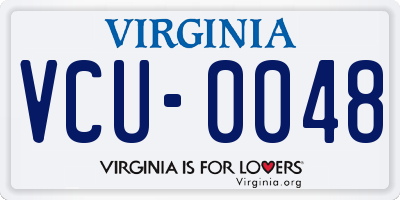 VA license plate VCU0048