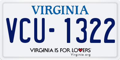 VA license plate VCU1322