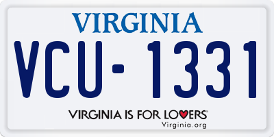 VA license plate VCU1331