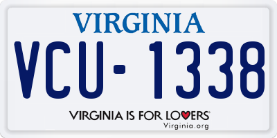 VA license plate VCU1338
