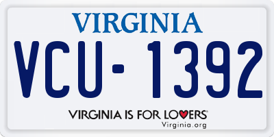 VA license plate VCU1392