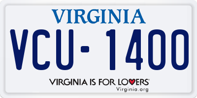 VA license plate VCU1400