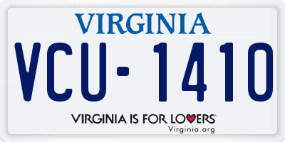 VA license plate VCU1410