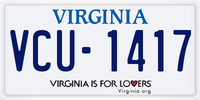 VA license plate VCU1417