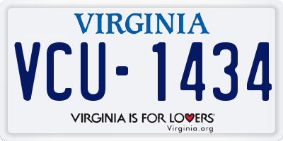 VA license plate VCU1434