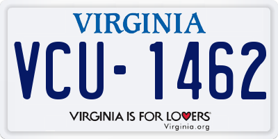 VA license plate VCU1462