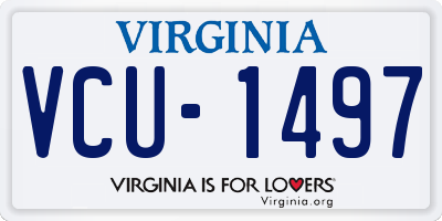 VA license plate VCU1497