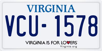 VA license plate VCU1578