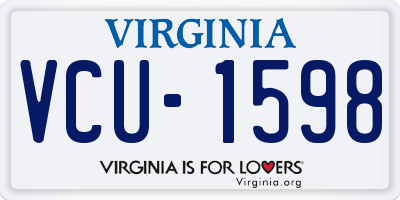 VA license plate VCU1598