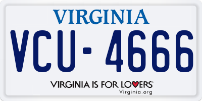VA license plate VCU4666
