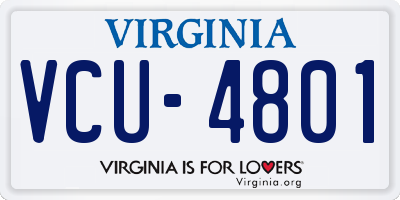 VA license plate VCU4801