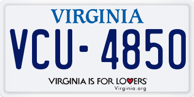 VA license plate VCU4850