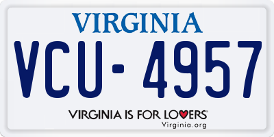 VA license plate VCU4957