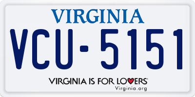 VA license plate VCU5151