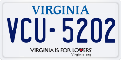 VA license plate VCU5202