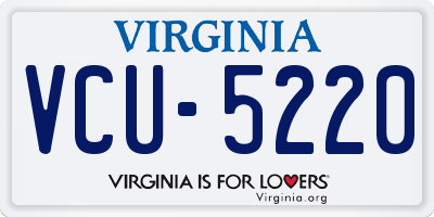 VA license plate VCU5220