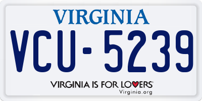 VA license plate VCU5239