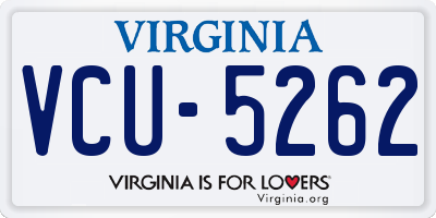 VA license plate VCU5262