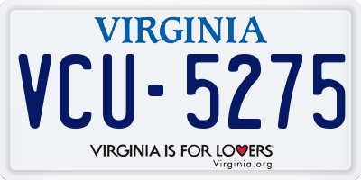 VA license plate VCU5275