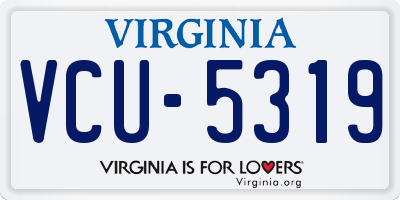 VA license plate VCU5319