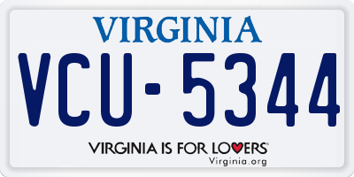 VA license plate VCU5344