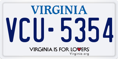 VA license plate VCU5354