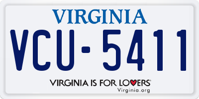 VA license plate VCU5411