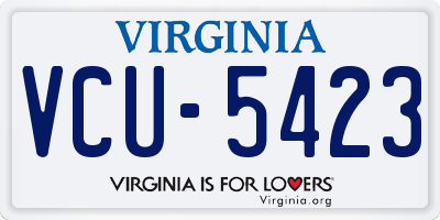 VA license plate VCU5423