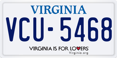 VA license plate VCU5468