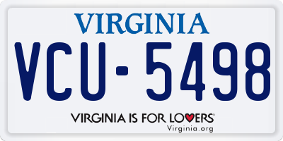 VA license plate VCU5498